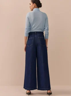 Next N. Premium Palazzo Wide Leg Jeans Rinse Blue