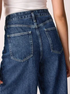 Next Palazzo Wide Leg Jeans Rinse Blue