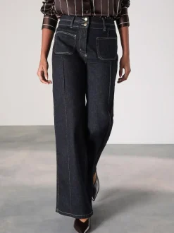 Next Slim Lift and Shape Wide Leg Jeans Rinse Blue