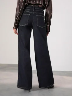 Next Slim Lift and Shape Wide Leg Jeans Rinse Blue