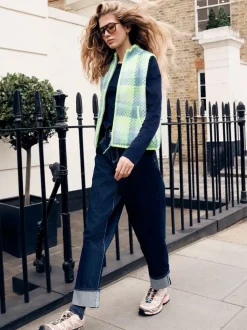 Next Boyfriend Wide Leg Mid Rise Turn Up Jeans Rinse Discount