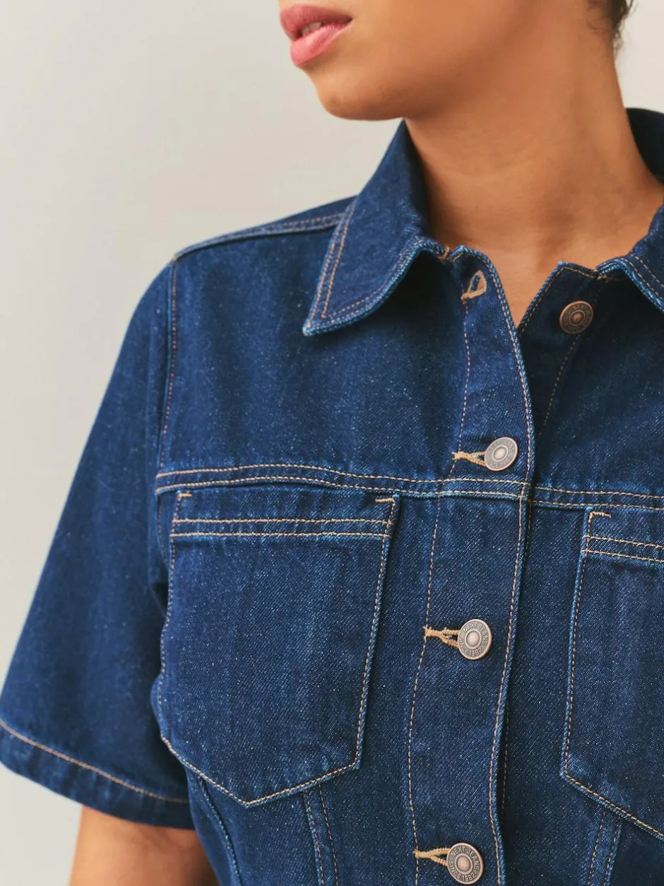 Next Rinse Denim Fuller Bust Short Sleeve Fitted Top Online