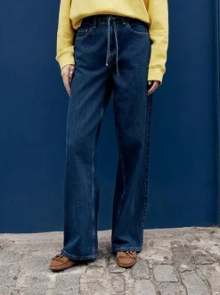 Next Wide Leg Joggers Waist Jeans Rinse Denim
