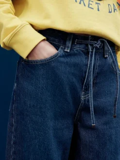 Next Wide Leg Joggers Waist Jeans Rinse Denim