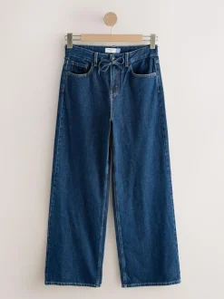 Next Wide Leg Joggers Waist Jeans Rinse Denim