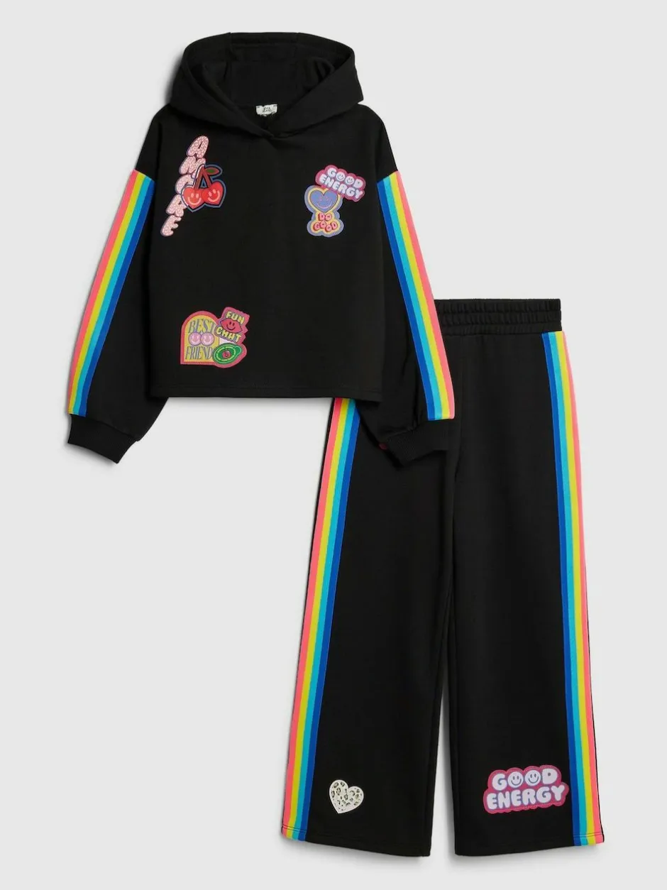 River Island Badge Hoodie & Jogger Set Black Outlet