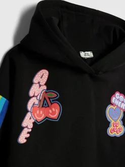 River Island Badge Hoodie & Jogger Set Black Outlet