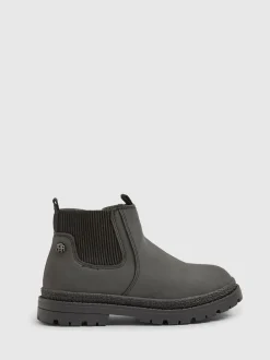 River Island Black Borg Lined Chelsea Boots