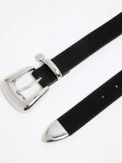 River Island Black Bubble Buckle Suede Belt