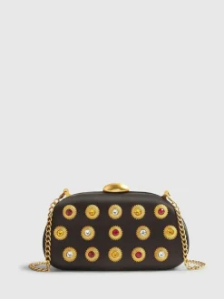 River Island Black Gem Hard Shell Chain Clutch Sale