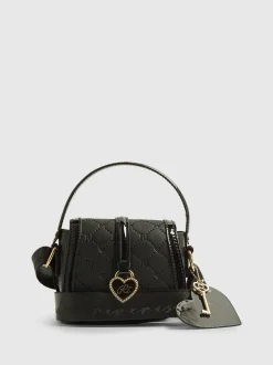 River Island Black Heart Monogram Kendal Cross-Body Bag Discount