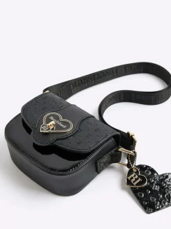 River Island Black Monogram Heartlock Kendal Bag Online