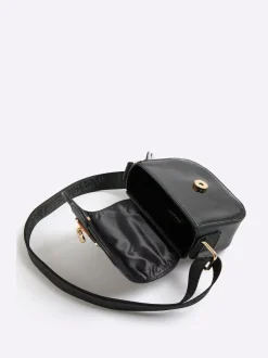 River Island Black Monogram Heartlock Kendal Bag Online