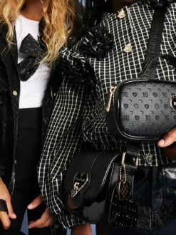 River Island Black Monogram Heartlock Kendal Bag Online