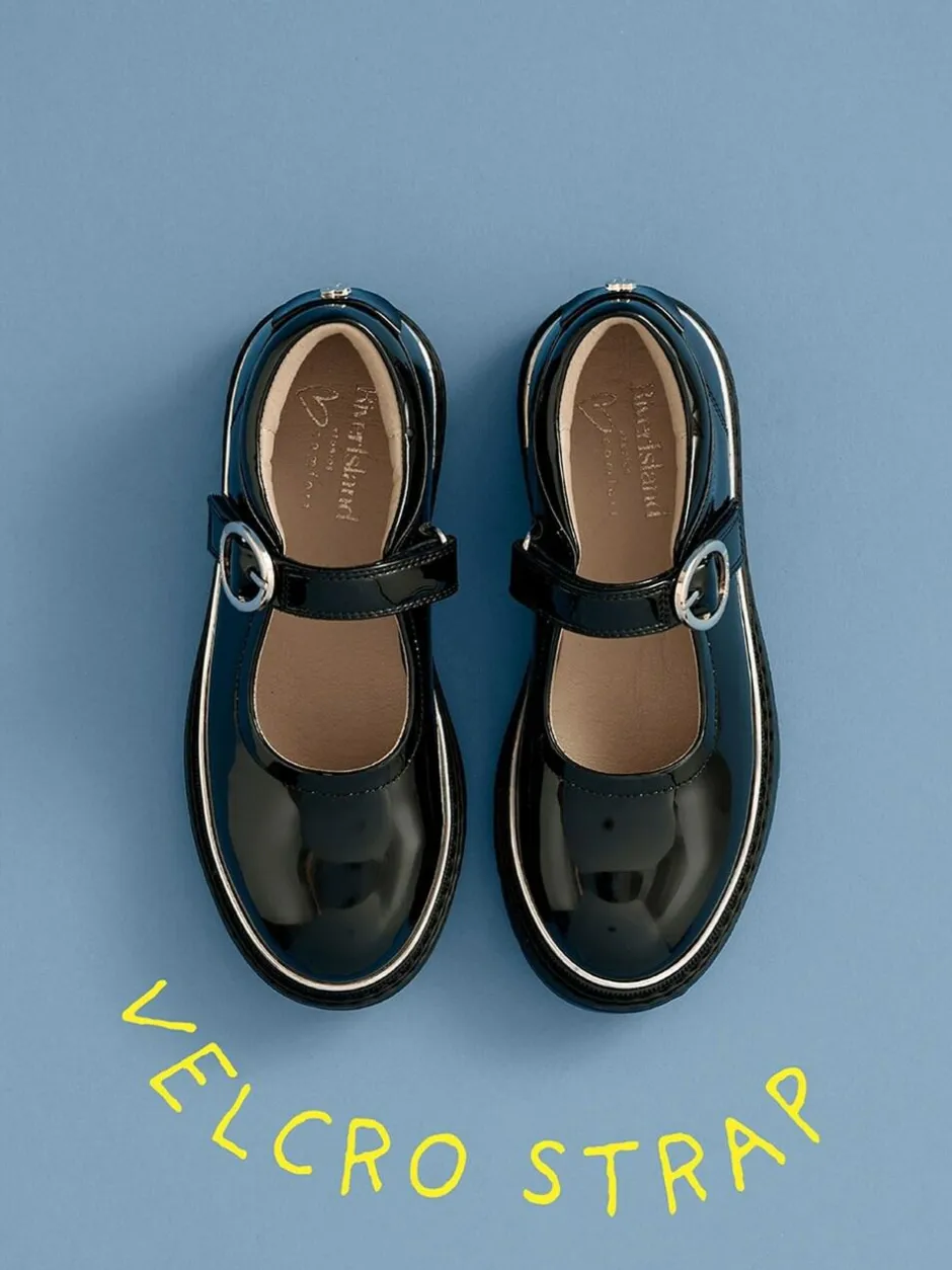 River Island Black Oval Buckle Mary Jane Shoes Online