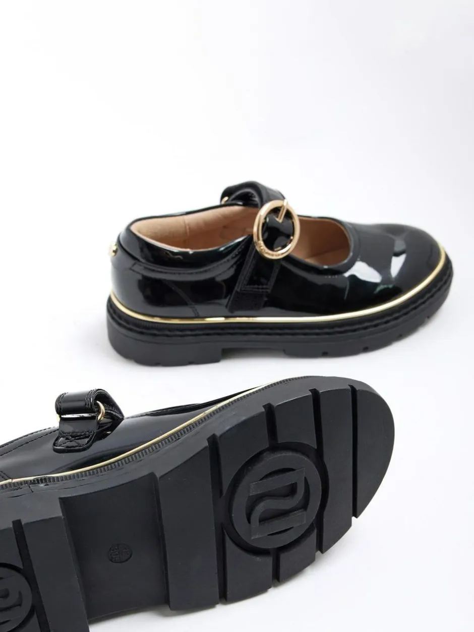River Island Black Oval Buckle Mary Jane Shoes Online