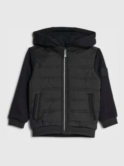River Island Black Padded Hybrid Hood Jacket Outlet