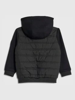 River Island Black Padded Hybrid Hood Jacket Outlet