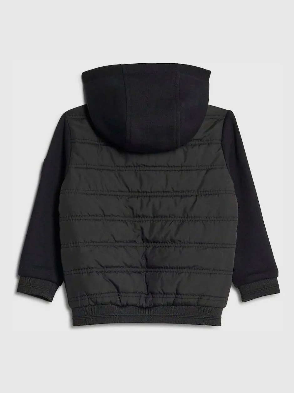 River Island Black Padded Hybrid Hood Jacket Outlet