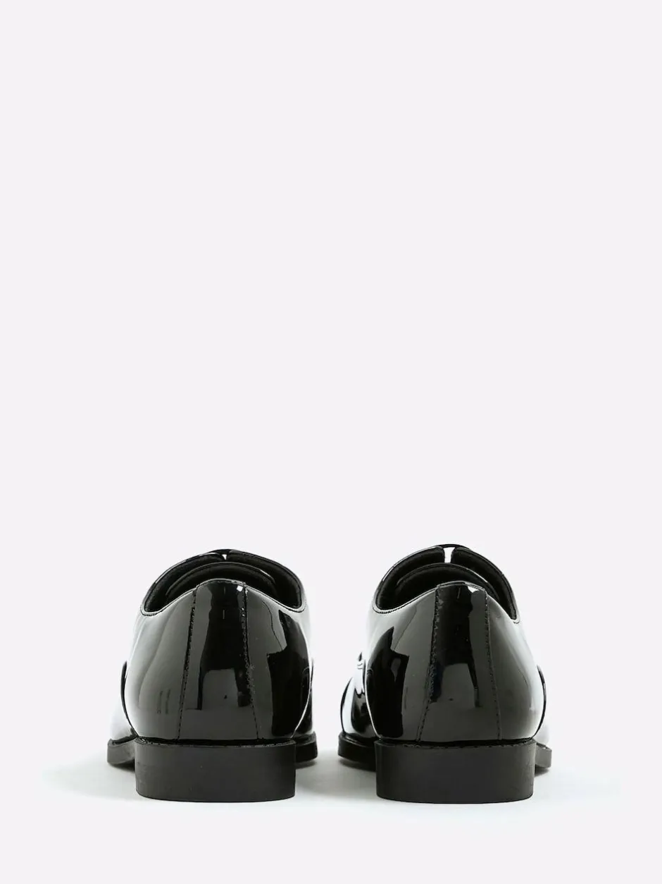 River Island Black Patent Derby Shoes Discount