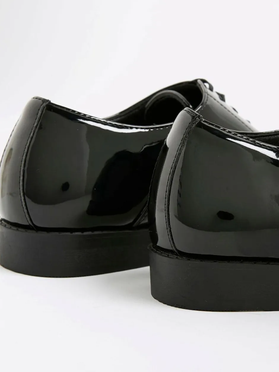 River Island Black Patent Derby Shoes Discount