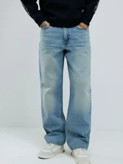 River Island Loose Fit Washed Jeans Blue New