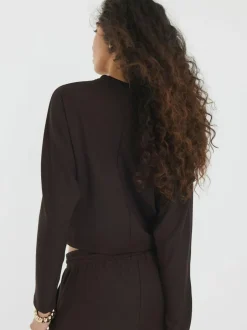 River Island Brown Premium Batwing Sweatshirt Hot