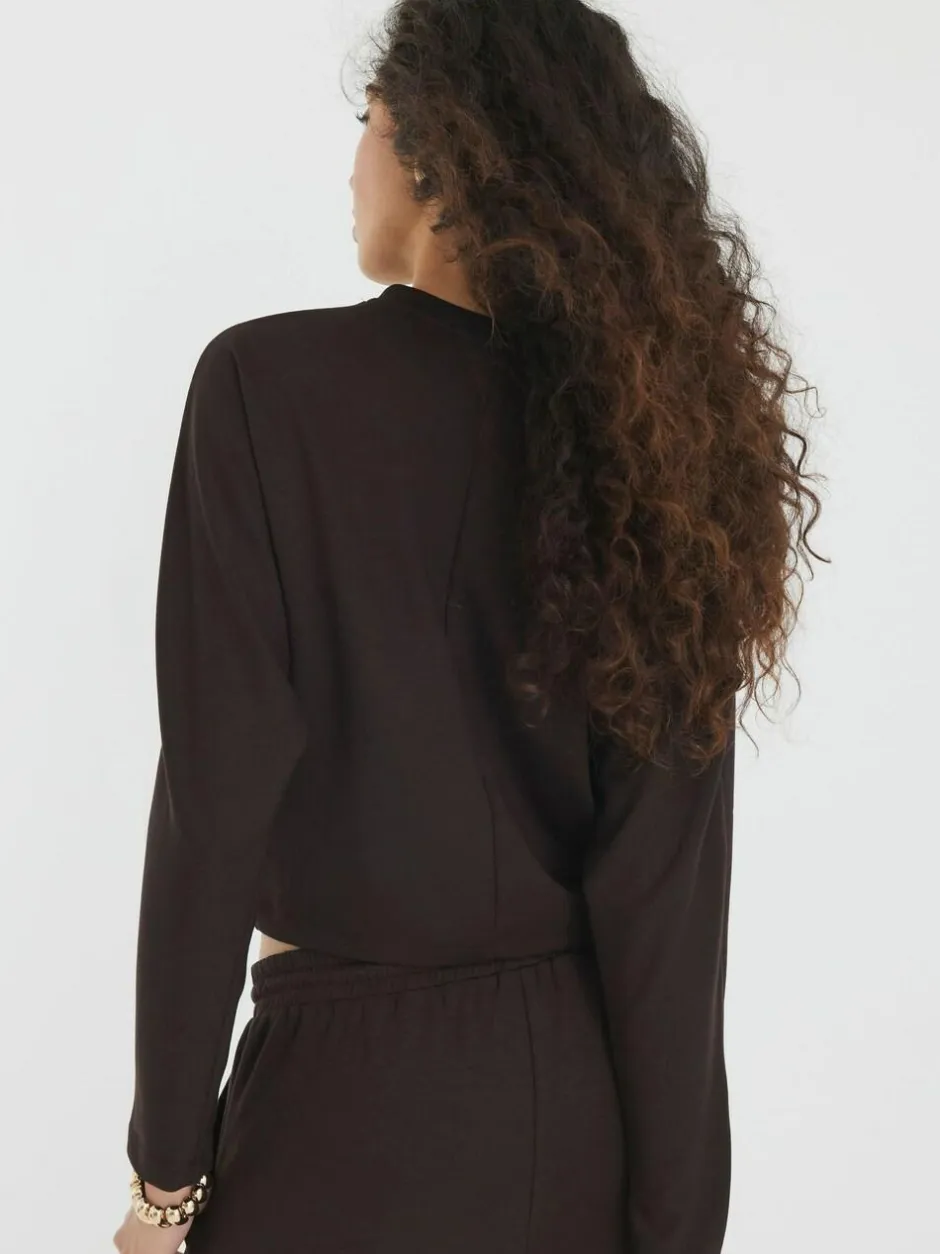River Island Brown Premium Batwing Sweatshirt Hot