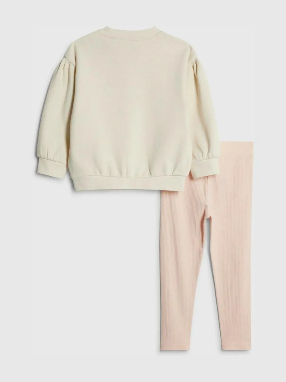 River Island Cream Bow Sweatshirt & Leggings Set