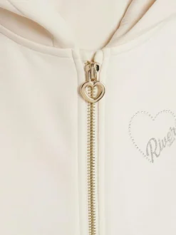 River Island Premium Essentials Zip Through & Kickflare Set Cream New