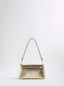 River Island Gold Bar Front Clutch Bag New