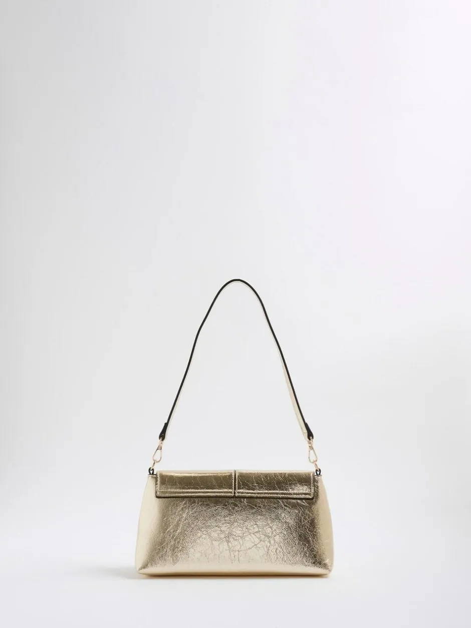 River Island Gold Bar Front Clutch Bag New