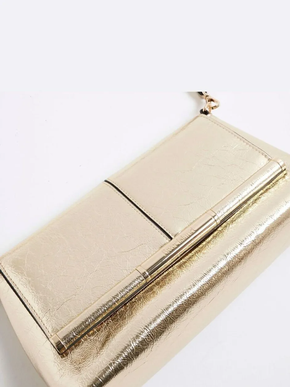 River Island Gold Bar Front Clutch Bag New
