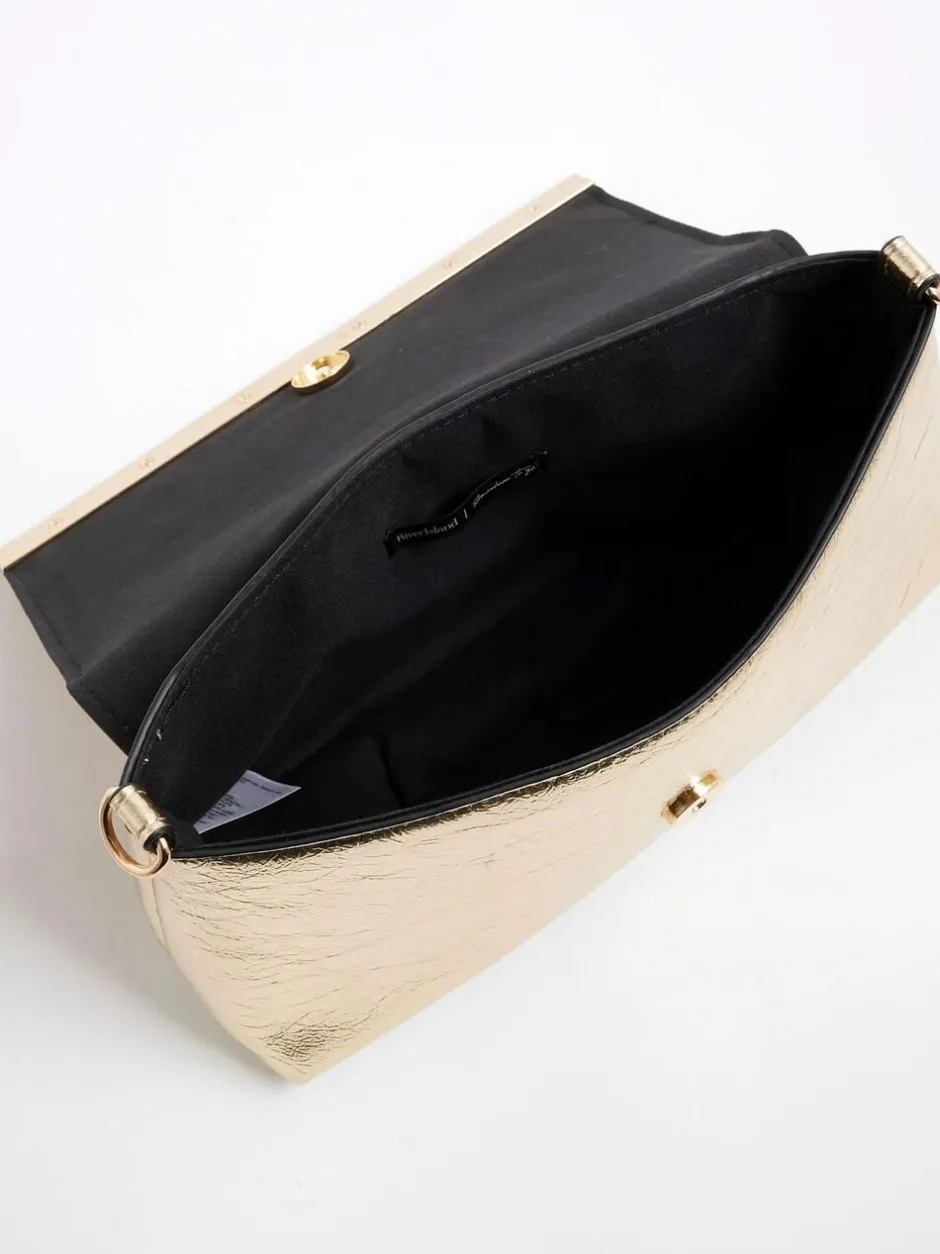 River Island Gold Bar Front Clutch Bag New