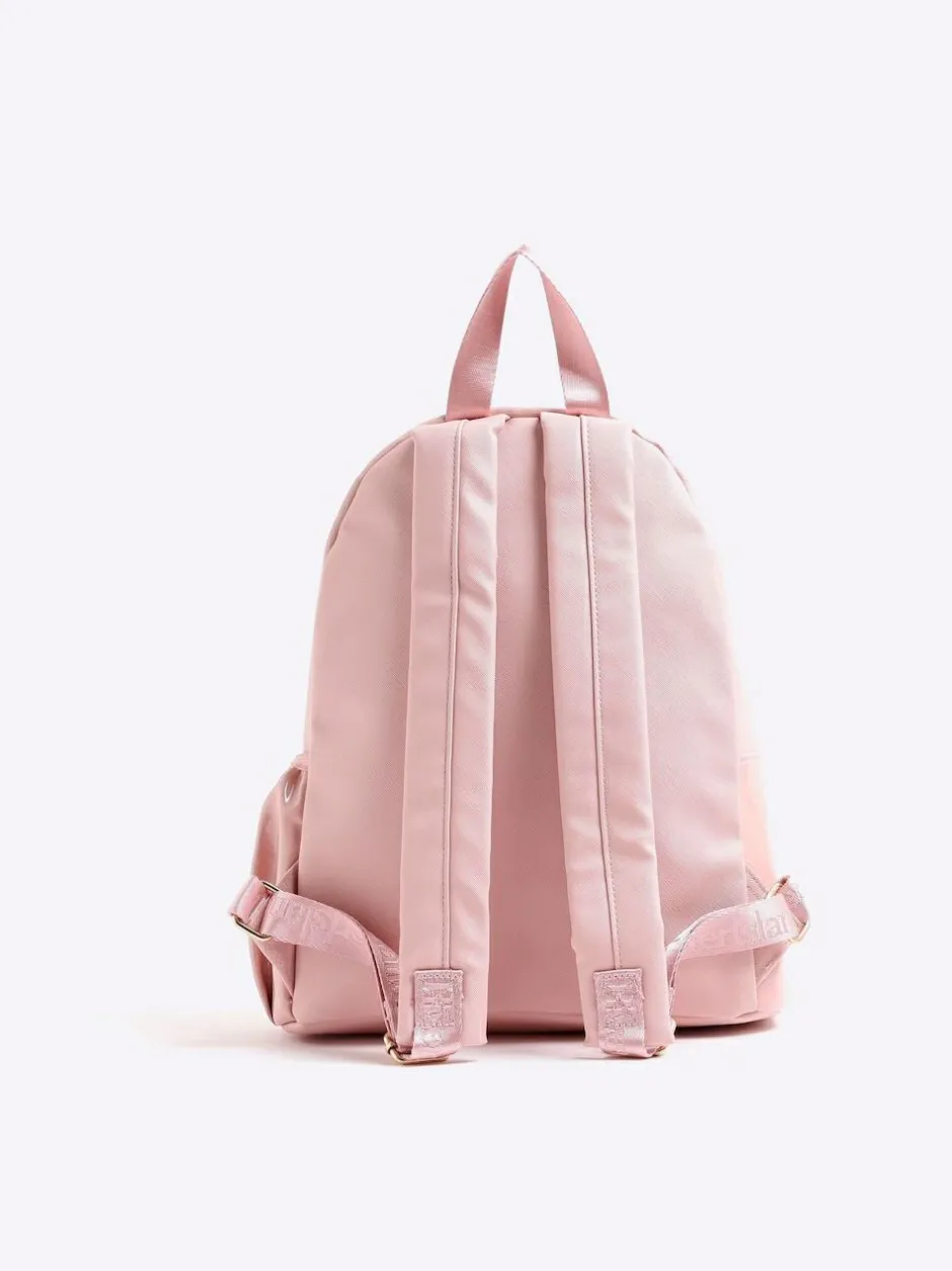River Island Heart Lock Pocket Backpack Pink Online