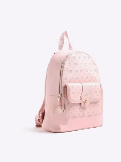 River Island Heart Lock Pocket Backpack Pink Online