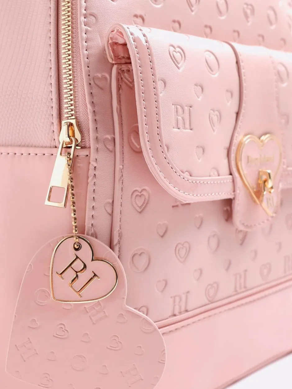 River Island Heart Lock Pocket Backpack Pink Online