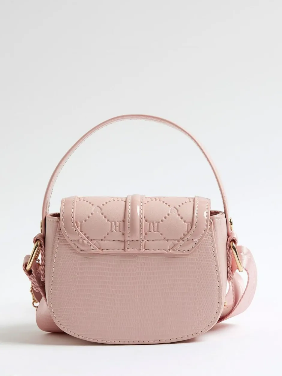 River Island Pink Heart Monogram Kendal Cross-Body Bag