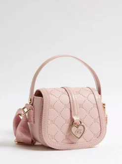 River Island Pink Heart Monogram Kendal Cross-Body Bag
