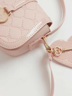 River Island Pink Heart Monogram Kendal Cross-Body Bag