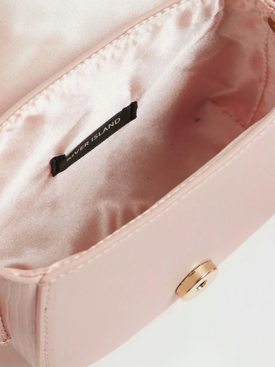 River Island Pink Heart Monogram Kendal Cross-Body Bag