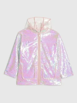 River Island Pink Sequin Rain Trench Coat Outlet