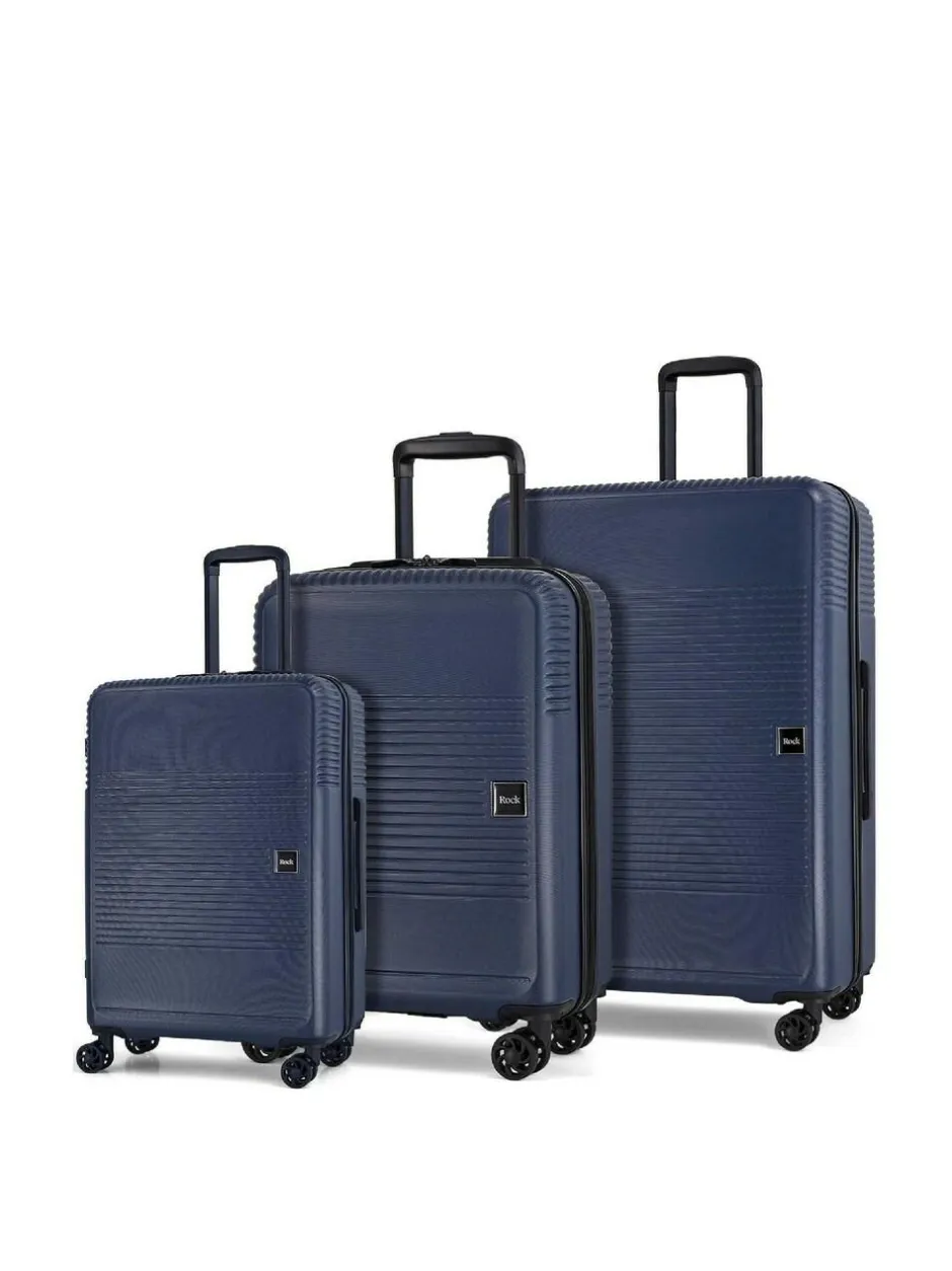 Rock Luggage Lincoln Suitcases 3 Piece Set Navy Outlet