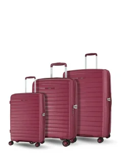 Rock Luggage Palma Suitcases Set 3 Piece Burgundy