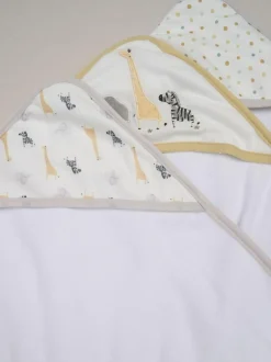 Rock-A-Bye Baby Boutique Hooded Towels 3 Pack New