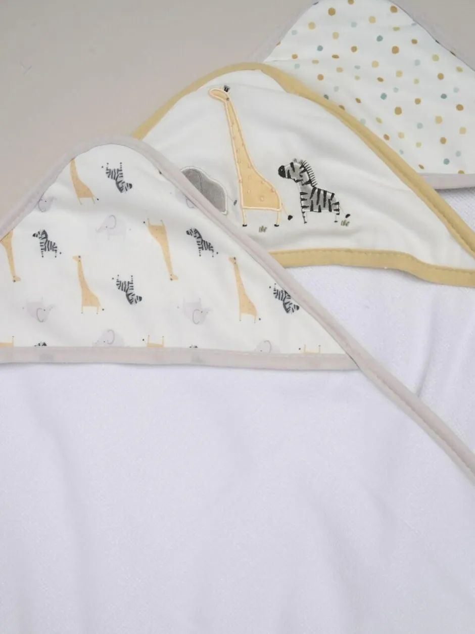 Rock-A-Bye Baby Boutique Hooded Towels 3 Pack New