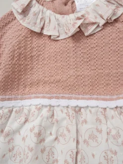 Rock-A-Bye Baby Boutique Pink True Knit Woven Dress & Headband Outfit Set Sale
