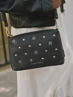 Rockett St George Black Icon Stud Cross-Body Bag