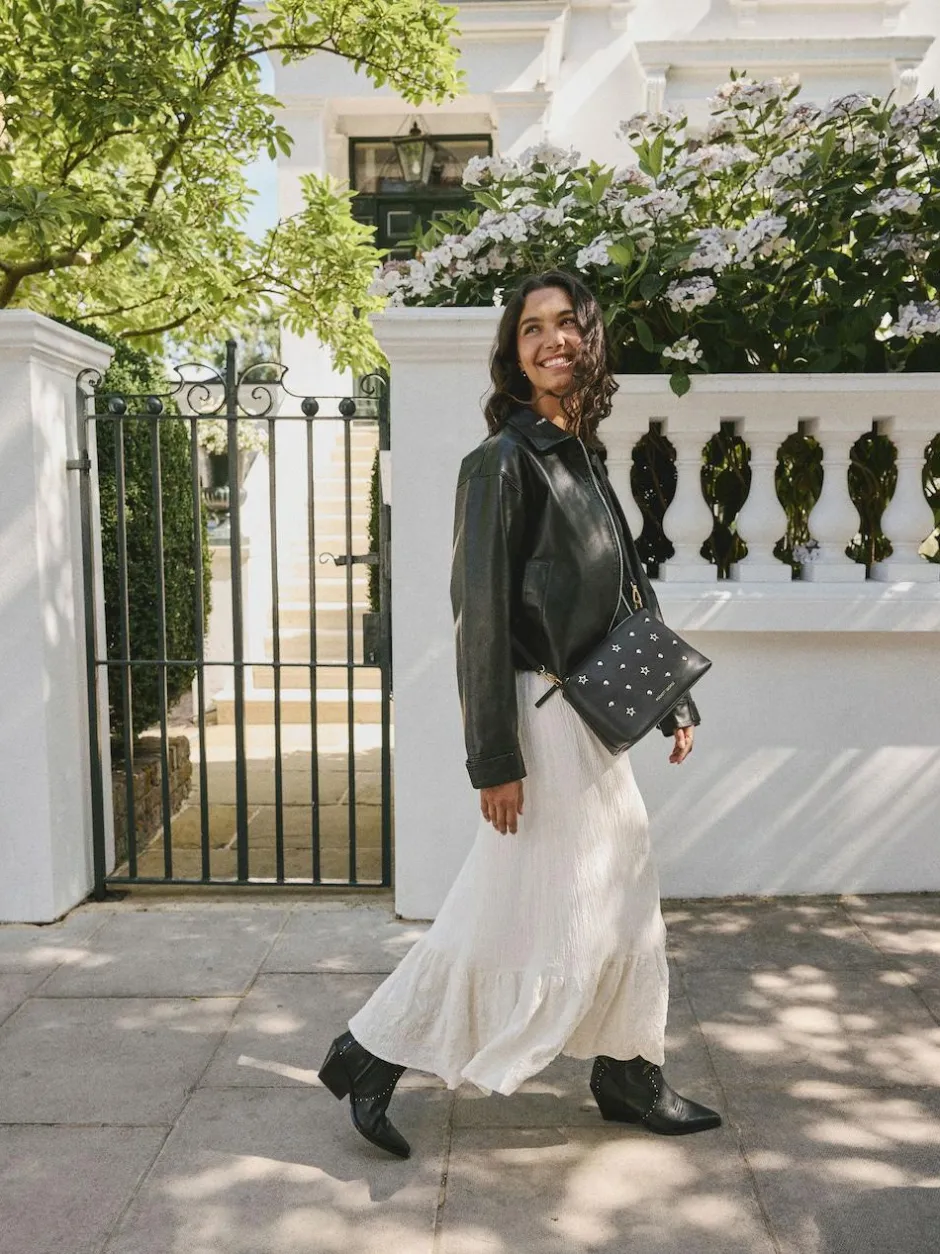 Rockett St George Black Icon Stud Cross-Body Bag