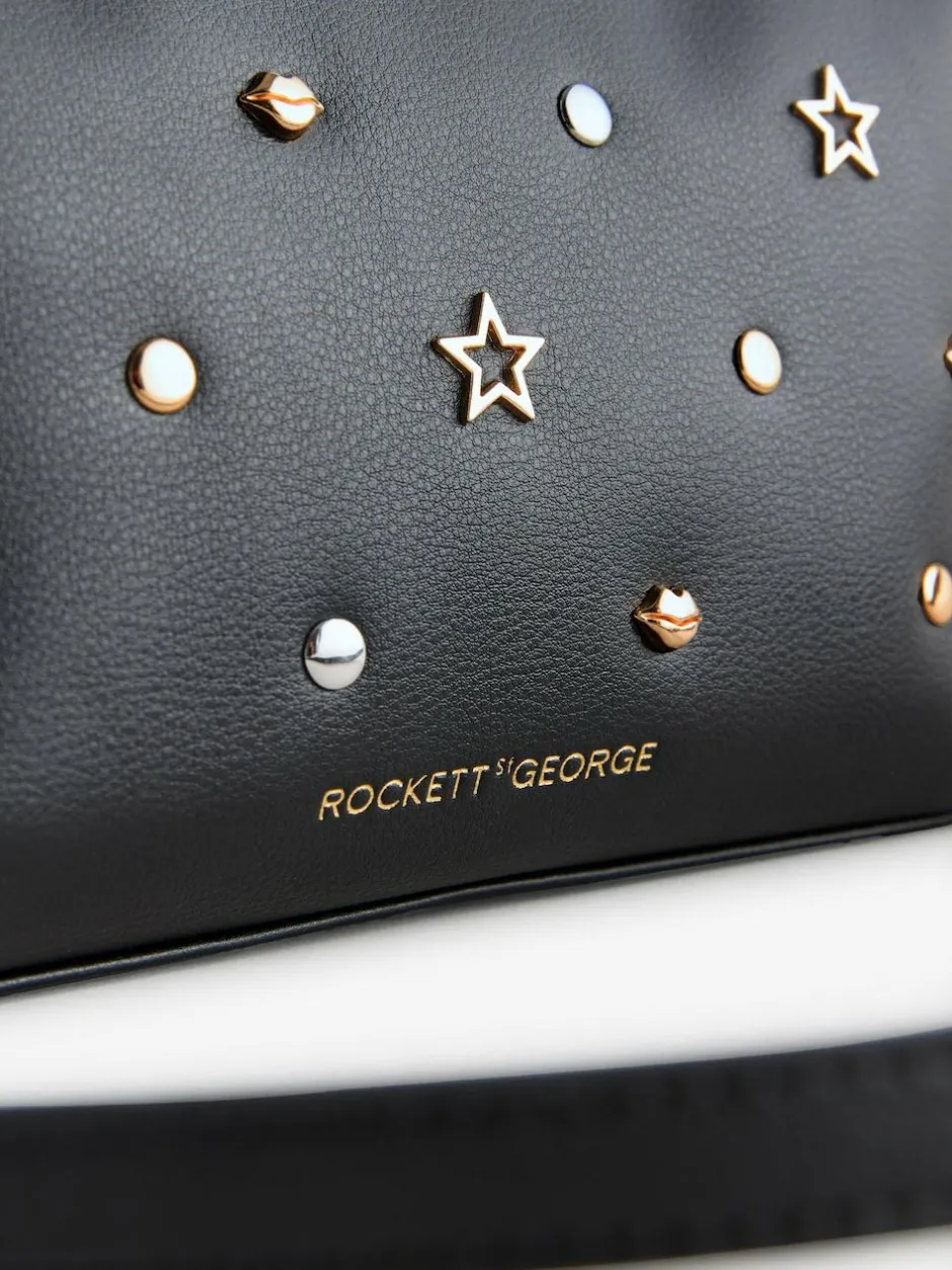 Rockett St George Black Icon Stud Cross-Body Bag